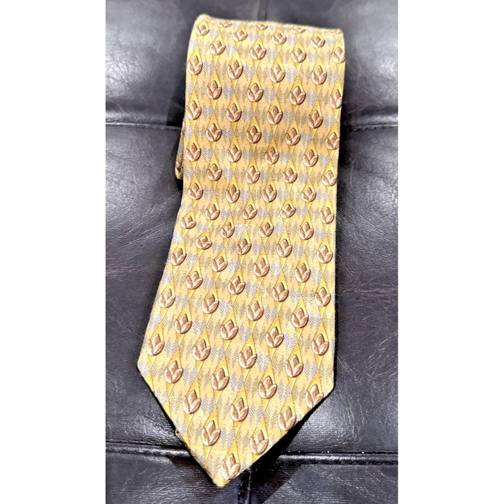 Ermenegildo Zegna Disegno Esclusivo‎ 100% Silk Italian Neck Tie 58" Yellow Multi